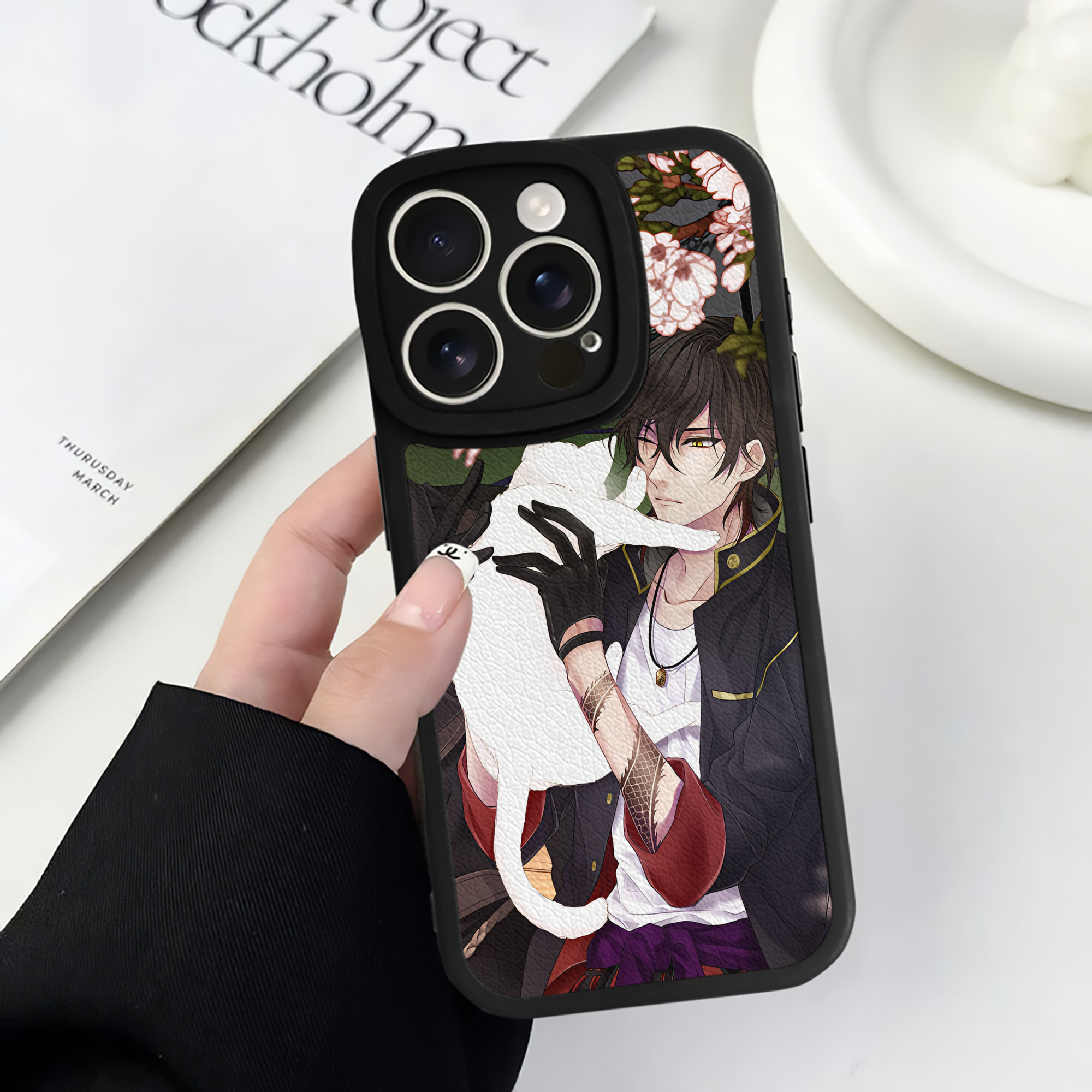（画像用） 刀剣乱舞 Touken Ranbu 【iPhone 16シリーズ対応】シリコンスマホケース（レザー調） 材質：シリコン